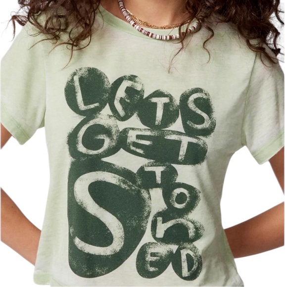 Urban Outfitters Tops - Urban Outfitters Lets Get Stoned Baby T Shirt Green Size XL